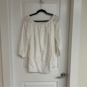 Reformation Cream Off Shoulder Dress